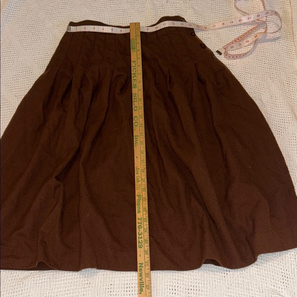 VTG TALBOTS Women’s 100% Wool Skirt Chocolate Brown A-Line Skirt USA Made 10 P - Picture 9 of 13